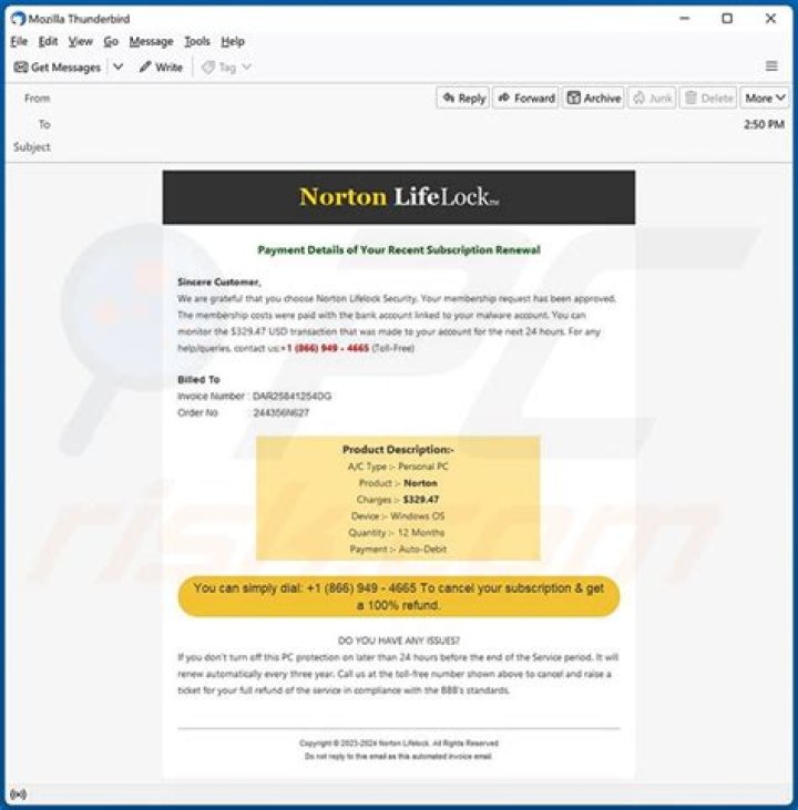 Vad &auml;r Norton LifeLock email scam