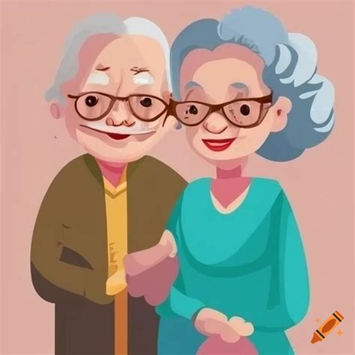 Vector art of grandma and grandpa on Craiyon