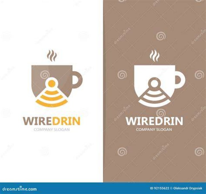 Vektor Av Kaffe Och Wifilogokombinationen Drink Och Signalsymbol Eller