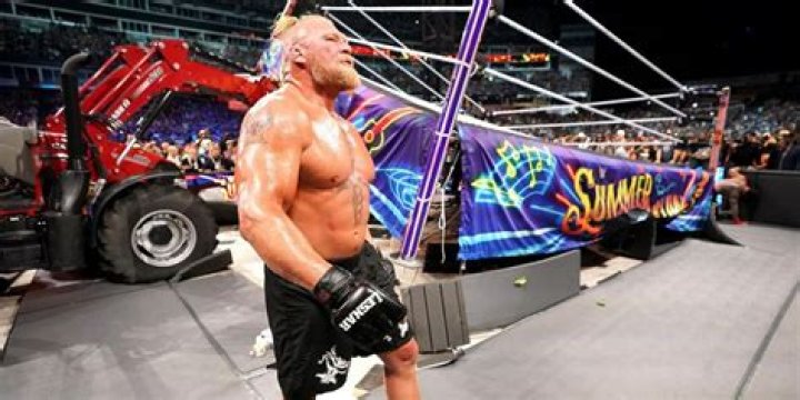 WWE SummerSlam 2022 Brock Lesnar lifts ring with tractor, Logan Paul