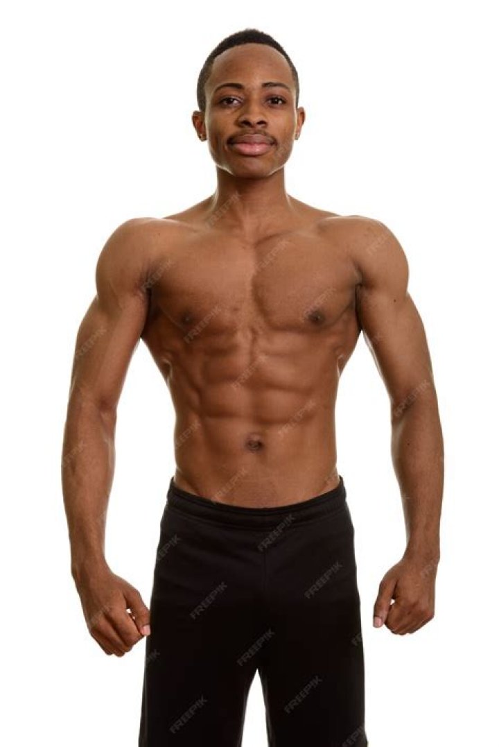 Young handsome African man shirtless HighQuality People Images