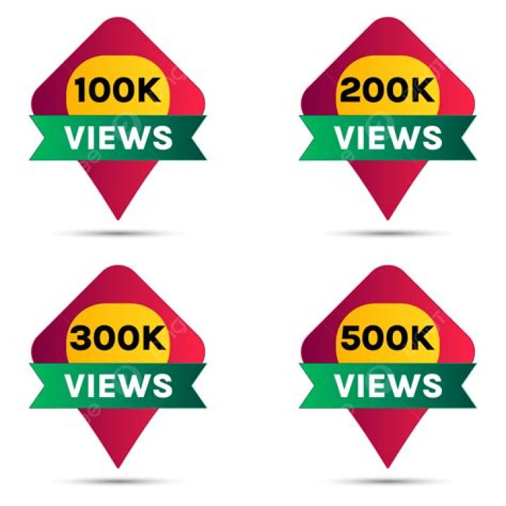Youtube 100k Plus Views Label Set, 100k Views, 200k Views, 500k Views